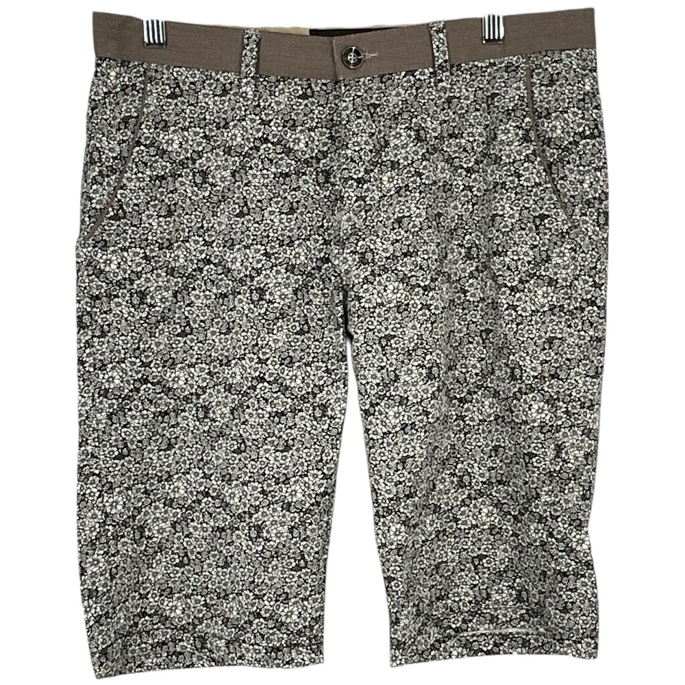 Platini Mens Floral‎ Print Tailored Shorts Sz 32 Western Modern Casual Designer